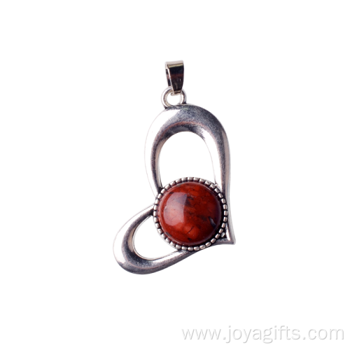 Red Jasper Heart Pendant for Necklaces Making